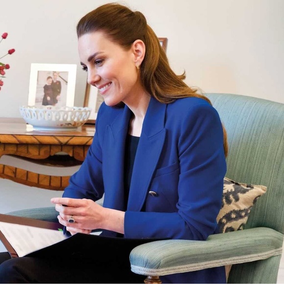 Zara Cobalt Blue Tailored Double Breasted Blazer - Picture 13 of 16